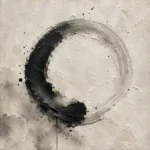 Enso Inspired Ink Wash Wabi Sabi Wall Art Canvas Print