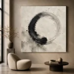 Enso Inspired Ink Wash Wabi Sabi Wall Art Canvas Print - Image 6