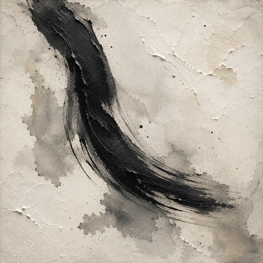 Charcoal Brushstroke Nautical Wall Art Canvas Print