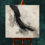 Charcoal Brushstroke Nautical Wall Art Canvas Print - Image 2