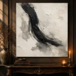 Charcoal Brushstroke Nautical Wall Art Canvas Print - Image 4