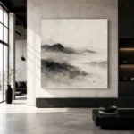 Misty Horizon Ink Nautical Wall Art Canvas Print - Image 5