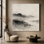 Misty Horizon Ink Nautical Wall Art Canvas Print - Image 6