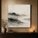 Misty Horizon Ink Nautical Wall Art Canvas Print - Image 7