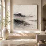 Misty Horizon Ink Nautical Wall Art Canvas Print - Image 8
