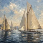 Classic Sailing Yachts Nautical Wall Art Canvas Print