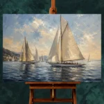 Classic Sailing Yachts Nautical Wall Art Canvas Print - Image 2