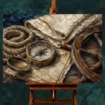 Maritime Heritage Still Life Nautical Wall Art Canvas Print - Image 2