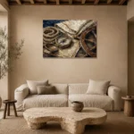 Maritime Heritage Still Life Nautical Wall Art Canvas Print presented in a sophisticated home setting