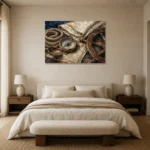 Maritime Heritage Still Life Nautical Wall Art Canvas Print showcased in an elegant minimalist interior