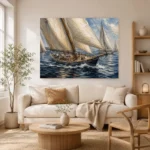 Panoramic Classic Sailboats Nautical Wall Art Canvas Print - Image 7