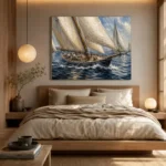 Panoramic Classic Sailboats Nautical Wall Art Canvas Print - Image 8