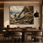 Coastal Anchor Still Life Nautical Wall Art Canvas Print - Image 4