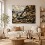 Coastal Anchor Still Life Nautical Wall Art Canvas Print - Image 7