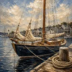 Classic Wooden Sailboat Nautical Wall Art Canvas Print