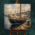 Classic Wooden Sailboat Nautical Wall Art Canvas Print - Image 2