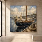 Classic Wooden Sailboat Nautical Wall Art Canvas Print - Image 3