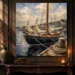 Classic Wooden Sailboat Nautical Wall Art Canvas Print - Image 4