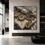 Brass Compass Still Life Nautical Wall Art Canvas Print - Image 5