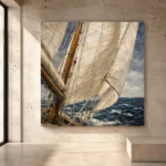 Ivory Sail Detail Nautical Wall Art Canvas Print - Image 3