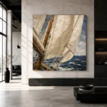 Ivory Sail Detail Nautical Wall Art Canvas Print - Image 5