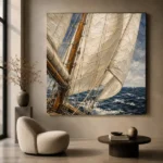 Ivory Sail Detail Nautical Wall Art Canvas Print - Image 6