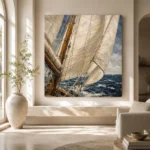 Ivory Sail Detail Nautical Wall Art Canvas Print - Image 8