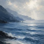 Serene Blue Seascape Sea Wall Art Canvas Print