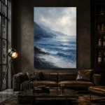 Serene Blue Seascape Sea Wall Art Canvas Print - Image 4