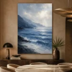 Serene Blue Seascape Sea Wall Art Canvas Print - Image 5