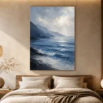 Serene Blue Seascape Sea Wall Art Canvas Print - Image 6