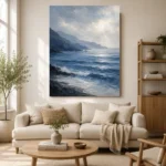 Serene Blue Seascape Sea Wall Art Canvas Print - Image 7