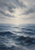 Tranquil Blue Seascape Sea Wall Art Canvas Print
