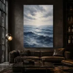 Tranquil Blue Seascape Sea Wall Art Canvas Print - Image 4