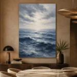 Tranquil Blue Seascape Sea Wall Art Canvas Print - Image 5