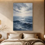 Tranquil Blue Seascape Sea Wall Art Canvas Print - Image 6