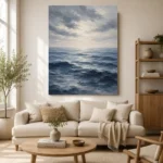Tranquil Blue Seascape Sea Wall Art Canvas Print - Image 7