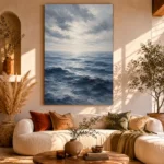 Tranquil Blue Seascape Sea Wall Art Canvas Print - Image 8