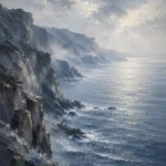 Coastal Cliffs Blue Sea Wall Art Canvas Print