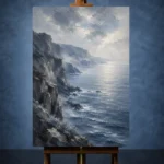 Coastal Cliffs Blue Sea Wall Art Canvas Print - Image 2