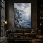 Coastal Cliffs Blue Sea Wall Art Canvas Print - Image 4
