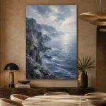 Coastal Cliffs Blue Sea Wall Art Canvas Print - Image 5