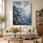 Coastal Cliffs Blue Sea Wall Art Canvas Print - Image 7