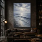 Tranquil Blue Shoreline Sea Wall Art Canvas Print - Image 4