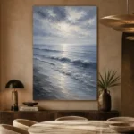 Tranquil Blue Shoreline Sea Wall Art Canvas Print - Image 5