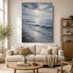 Tranquil Blue Shoreline Sea Wall Art Canvas Print - Image 7