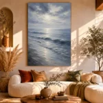 Tranquil Blue Shoreline Sea Wall Art Canvas Print - Image 8