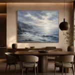 Panoramic Blue Seascape Sea Wall Art Canvas Print - Image 4