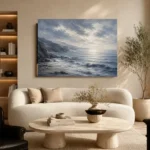 Panoramic Blue Seascape Sea Wall Art Canvas Print - Image 6