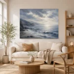 Panoramic Blue Seascape Sea Wall Art Canvas Print - Image 7